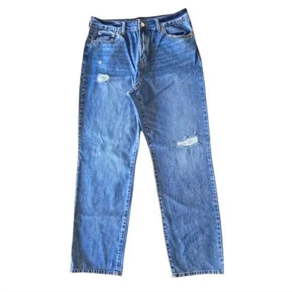 Women's Blue Distressed Jeans - Picture 1 of 3